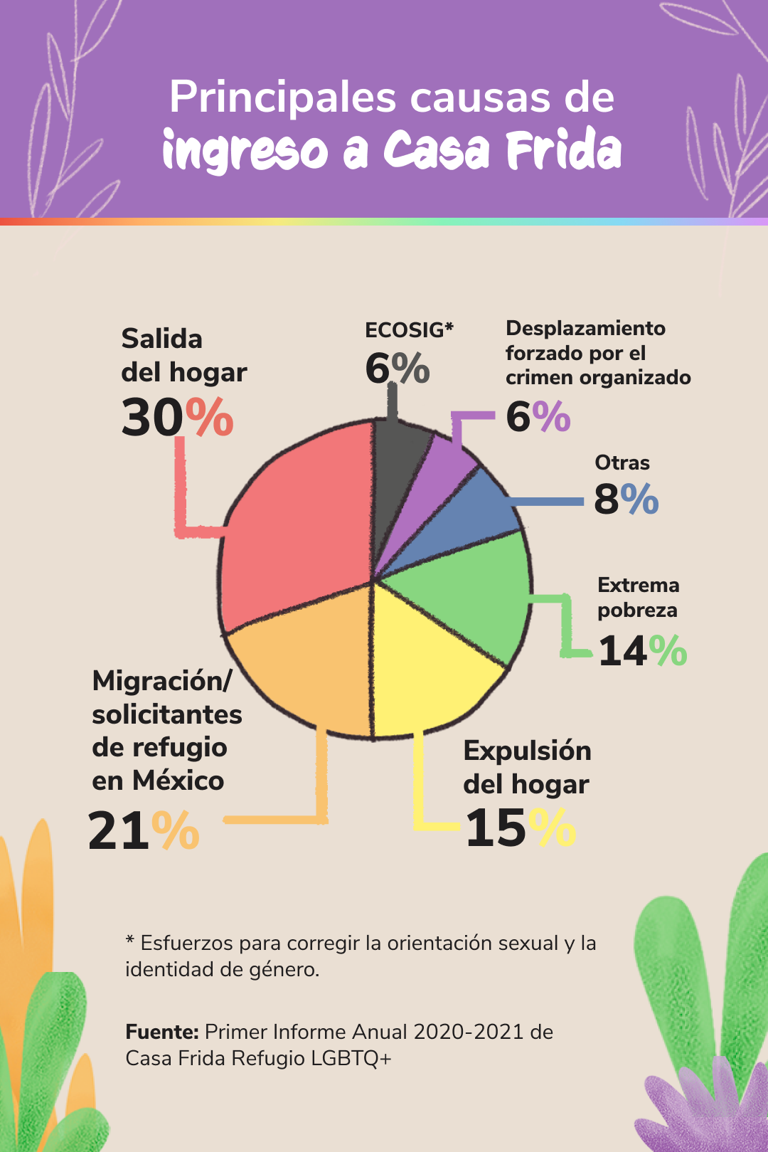 Principales causas de ingreso a Casa Frida